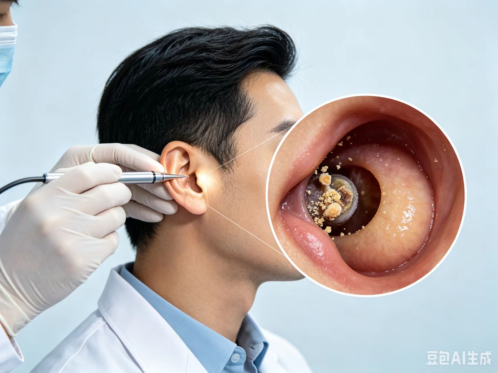 Un nettoyage auriculaire par endoscope